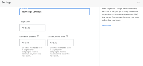 Bid Limit Google CPA Campaign